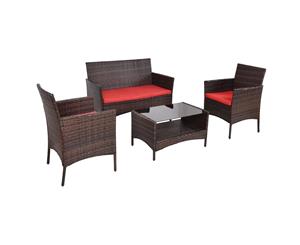 Clearance Costway 4PC Outdoor Furniture Set Patio Garden Wicker Rattan Lounge Multi-Color