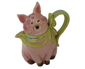 Collectable Novelty Kitchen Teapot BLUE SKY PIG China Tea Pot