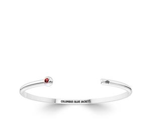 Colombus Blue Jackets Ruby Cuff Bracelet For Women In Sterling Silver Design by BIXLER - Sterling Silver