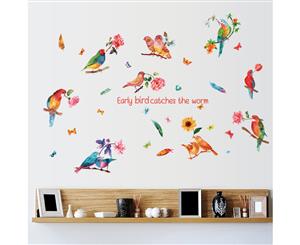 Colorful Lark Decals Wall Sticker (Size 130cm x 83cm)