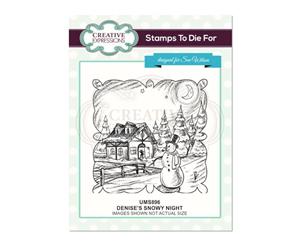 Creative Expressions - Denise's Snowy Night Pre Cut Stamp