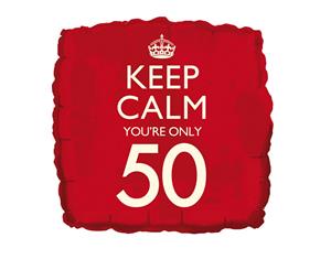 Creative Party 18 Inch Keep Calm Youre Only 50 Foil Birthday Balloon (Red) - SG4744