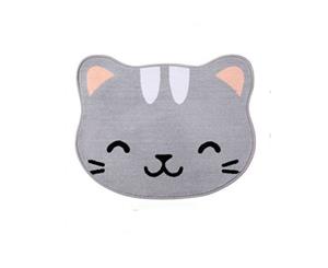 Cute Grey Cat Doormat Rugs (50cm x 60cm )