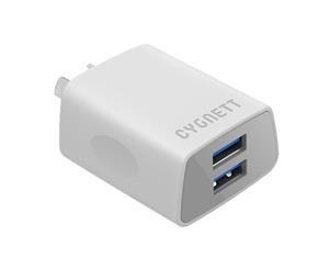 Cygnett - Flow+ Dual USB Wall Charger AU - White - CY1896POFLW