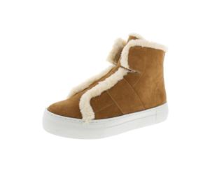 DKNY Womens Mason High Top Suede Faux Fur High Top Sneakers