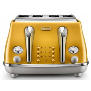 DeLonghi - CTOC 4003.Y - Icona Capitals 4 Slice Toaster - New York Yellow