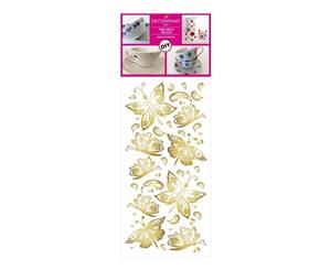 Decorprint Peelable Decals 3.75x7.75 inch Golden Butterflies