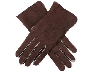 Dents Ladies Women's Hand Sewn Real Lambskin Gloves - Mahogany