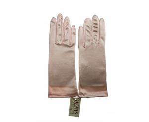 Dents Wrist Length Bridal Satin Evening Gloves - Peach