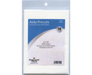 Design Works Gold Quality Aida 14 Count 15 inchX18 inch - White