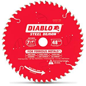 Diablo 184mm 48T TCT Circular Saw Blade for Ferrous Metal Cutting - STEEL DEMON