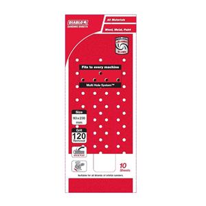 Diablo 93 x 220mm 120 Grit Multi Surface Orbital Sanding Sheet - 10 Pack