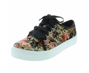 Dirty Laundry Womens Janeane Velvet Low Top Lace Up Floral Print Size 7.5