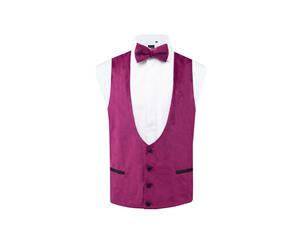 Dobell Mens Purple Velvet Tuxedo Vest Regular Fit