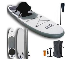 Easy Go Grey Inflatable Stand Up Paddle Board Sup Surfboard 126" Kayak Seat