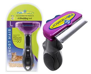 FURminator Deshedding Tool for Large Cats - Short Hair