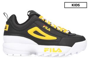 Fila Boys' Disruptor 2 Sneakers - Black/White/Lemon