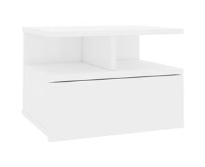 Floating Nightstand High Gloss White Chipboard Bedside Cabinet Table