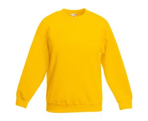 Fruit Of The Loom Childrens Unisex Set In Sleeve Sweatshirt (Sunflower) - BC1366