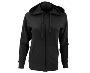 Fruit Of The Loom Ladies Fitted Lightweight Hooded Sweatshirts Jacket / Zoodie (240 Gsm) (Black) - BC2658