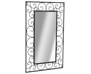 Garden Wall Mirror Rectangular 50x80 cm Black Outdoor Hanging Mirror