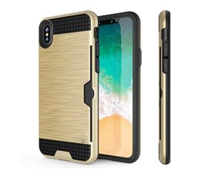 Gold For New Apple iPhone XR Card Shock Proof Tough Strong Armor Case Cover