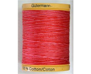 Gutermann Natural Cotton Thread 800m (876yds) #9973 Variegated Red