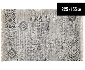 Handwoven Viscose & Cotton Flatweave 225x155cm Rug - Blue