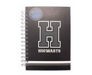 Harry Potter Notebook H For Hogwarts Varsity Logo Official A5 Wiro - Black