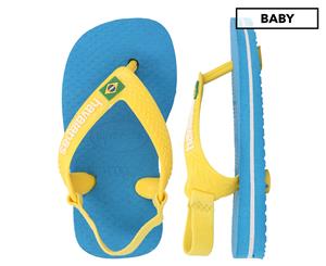 Havaianas Baby/Toddler Brazil Logo Thongs - Turquoise