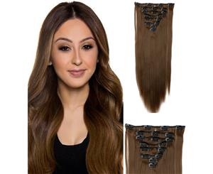 High Grade Light Brown Synthetic Hair 7Piece 16Clips 22" Straight Clip On