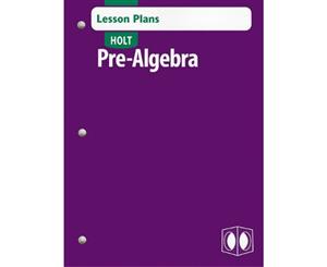 Holt Pre-Algebra Lesson Plans