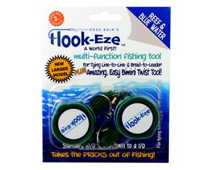 Hook-Eze Multi Function Fishing Tool Reef & Blue Water Twin Pack (Green) for Tying Hooks Swivels Jigs Speed Clips Line to Leader Plus Line Cutter.