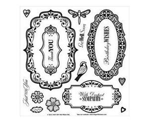 Hot Off The Press Acrylic Stamps 8Inchx8inch Sheet Labels & Trim