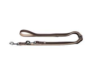 Hunter Canadian Elk Leather Dog Training Lead 3-Way Adjustable - Brown/Beige