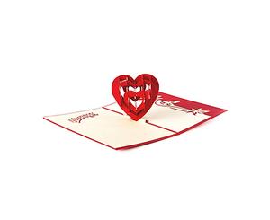 I Love You 3d Handmade Heart Card