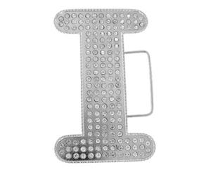 Iced Out Bling Belt Buckle - I - Silver