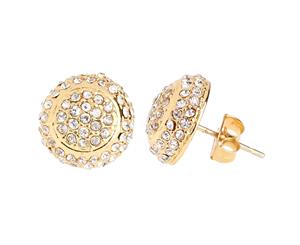 Iced Out Bling Earrings Box - ROUND DOME gold 12mm - Gold