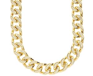 Iced Out Bling Micro Pave CUBAN CZ CURB CHAIN - 15mm gold - Gold