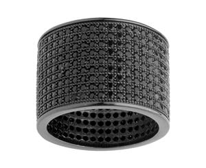 Iced Out Bling Micro Pave Ring - 9 ROW ETERNITY black