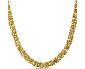 Iced Out Stainless Steel BYZANTINE Chain - 6mm gold