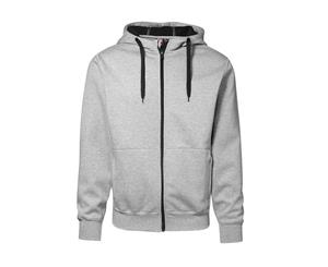 Id Mens Bonded Full Zip Hooded Regular Fitting Sweatshirt / Hoodie (Grey melange) - ID126