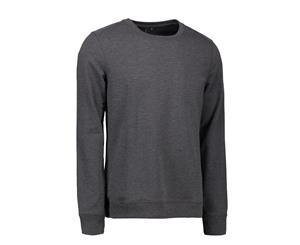 Id Mens Casual Round Neck Sweatshirt (Charcoal Melange) - ID418