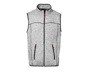 Id Mens Knit Melange Regular Fitting Sleeveless Fleece Vest (Grey melange) - ID370