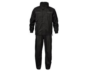 Id Unisex Regular Fitting Rain Jacket And Trouser Set (Black) - ID279