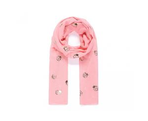 Intrigue Womens/Ladies Metallic Ladybird Print Scarf (Pink/Gold) - JW196