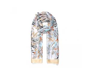 Intrigue Womens/Ladies Silk Like Leafy Print Scarf (Yellow) - JW357