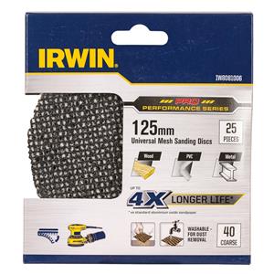 Irwin 125mm 40 Grit Orbital Sanding Disc - 25 Pack