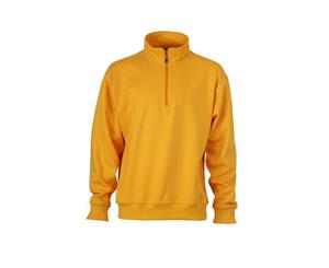 James And Nicholson Unisex Workwear Half Zip Sweatshirt (Gold Yellow) - FU275