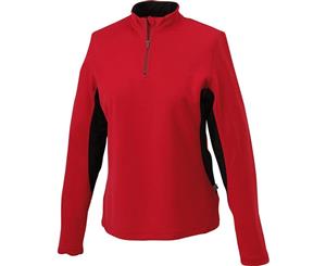 James And Nicholson Womens/Ladies Long Sleeved Half Zip Running Shirt (Berry Red/Black) - FU422